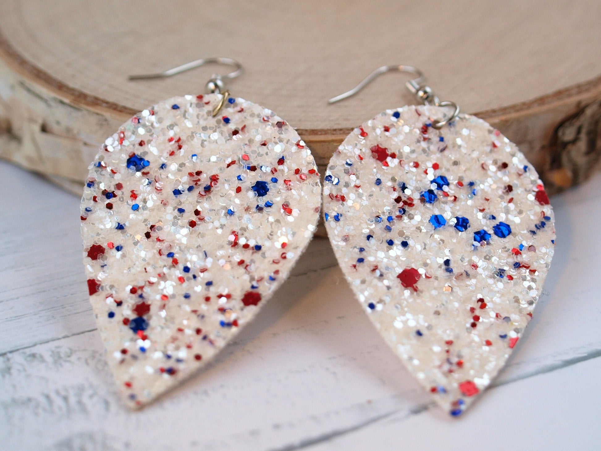 Red White and Blue Earrings, Patriotic Jewelry, Fourth of July Earrings, Birthday Gift for Mom, Birthday Gift for Best Friend