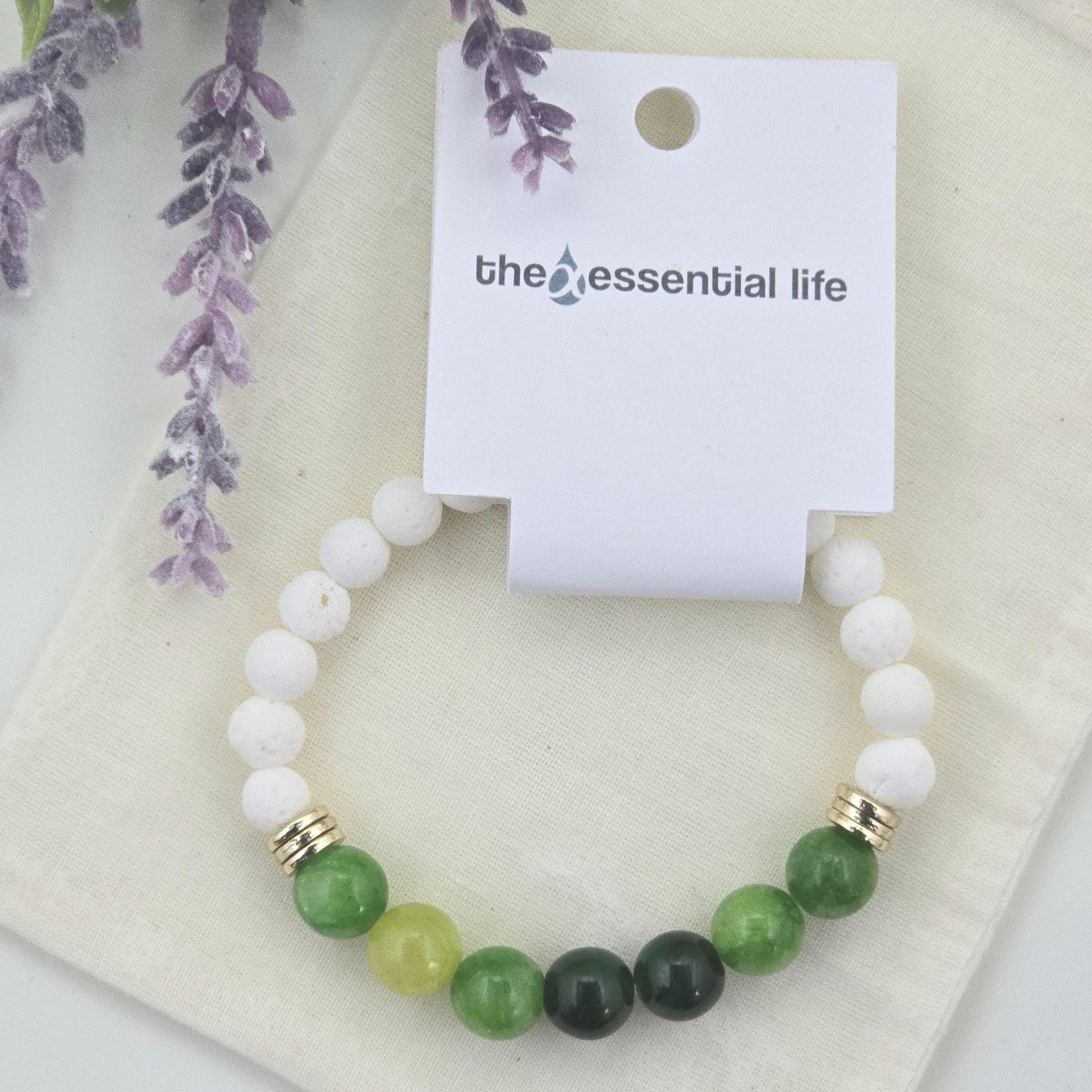 Green Jasper Bracelet, Essential Oil Diffuser Bracelet, Essential Oil Gift for Her