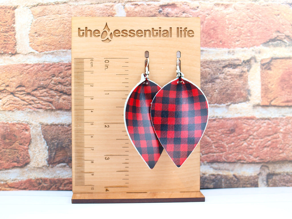 Buffalo Plaid Christmas Earrings, Buffalo Plaid Jewelry, Lumberjack Earrings, Gingham Earrings, Lumberjack Gifts for Women