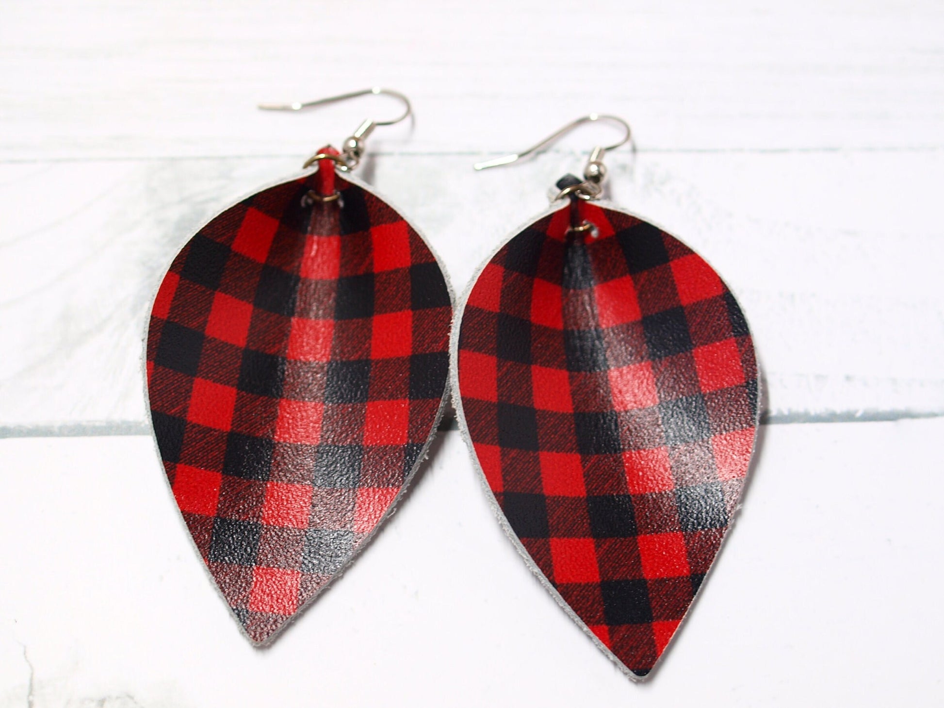Buffalo Plaid Christmas Earrings, Buffalo Plaid Jewelry, Lumberjack Earrings, Gingham Earrings, Lumberjack Gifts for Women
