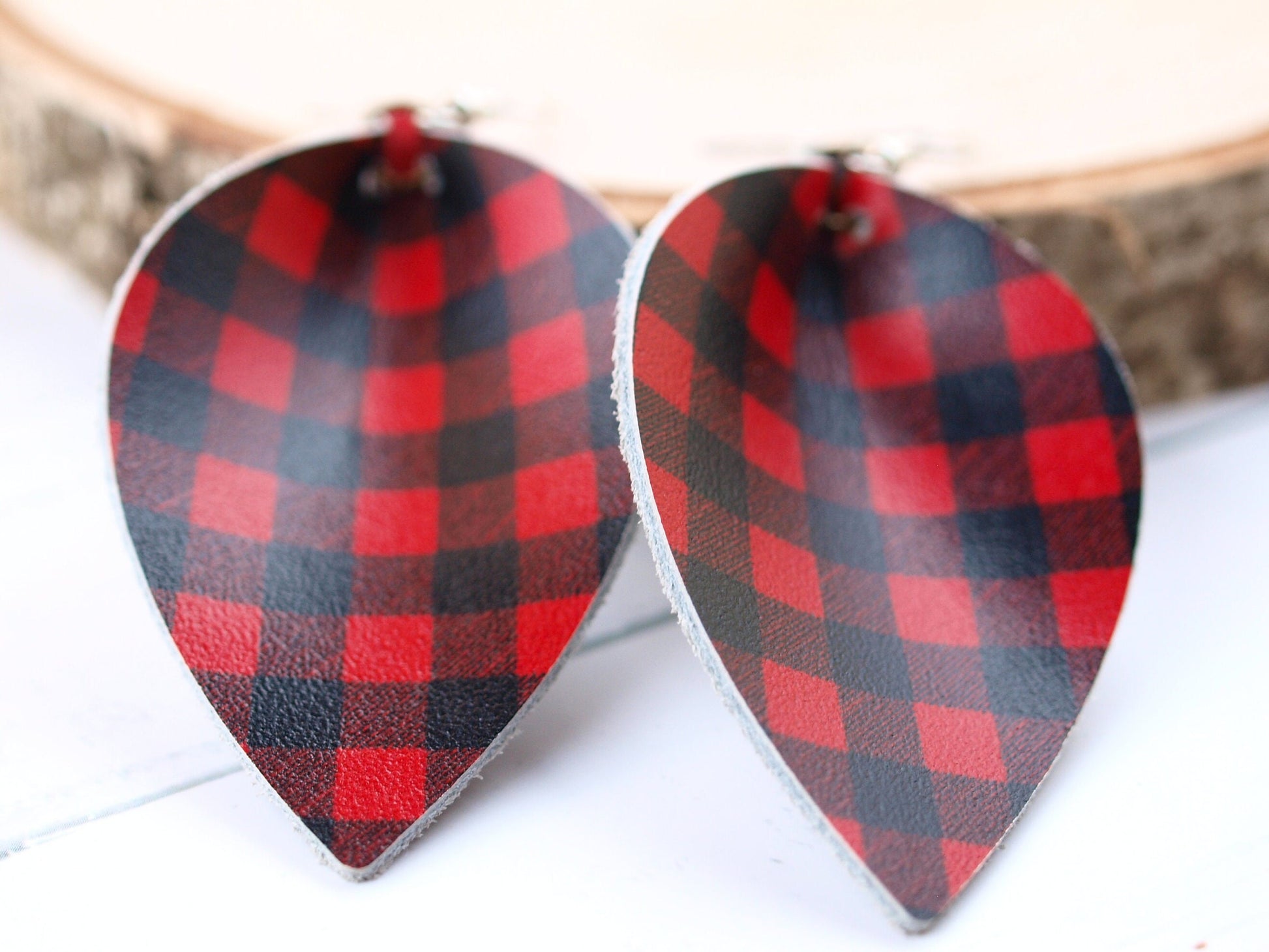 Buffalo Plaid Christmas Earrings, Buffalo Plaid Jewelry, Lumberjack Earrings, Gingham Earrings, Lumberjack Gifts for Women