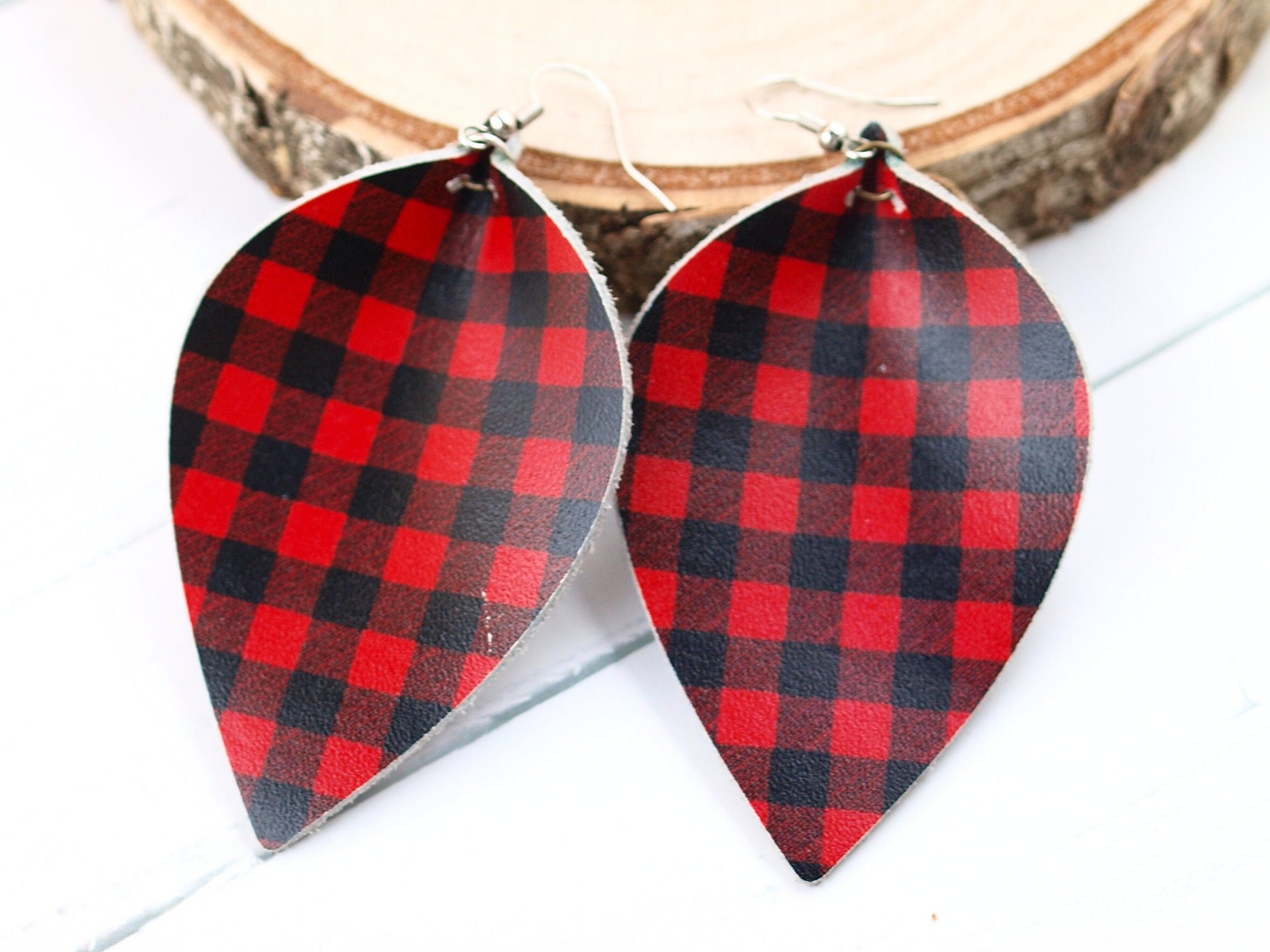 Buffalo Plaid Christmas Earrings, Buffalo Plaid Jewelry, Lumberjack Earrings, Gingham Earrings, Lumberjack Gifts for Women