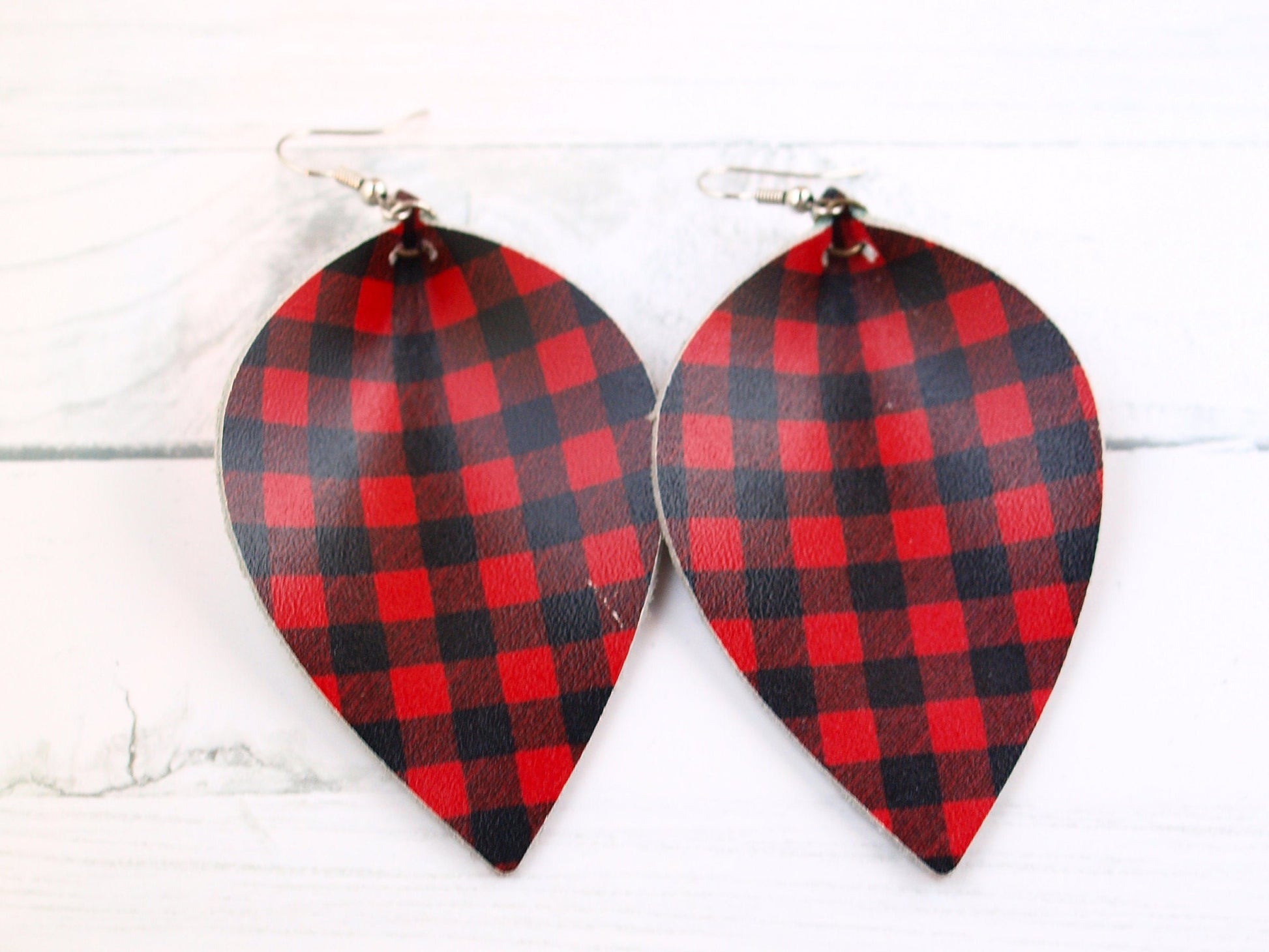 Buffalo Plaid Christmas Earrings, Buffalo Plaid Jewelry, Lumberjack Earrings, Gingham Earrings, Lumberjack Gifts for Women