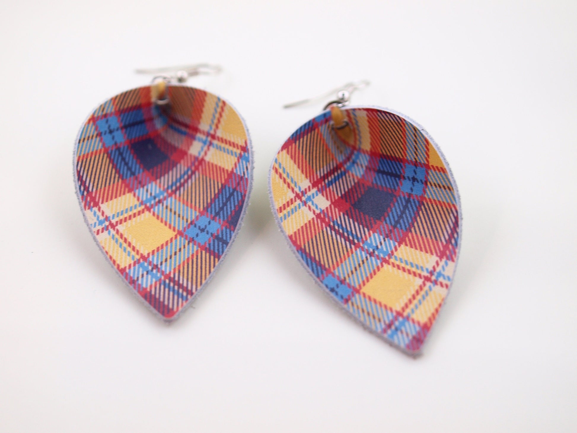Fall Plaid Earring, Fall Stud Earrings, Autumn Jewelry, Tartan Jewelry, Fall Gifts for Her, Autumn Gift Woman
