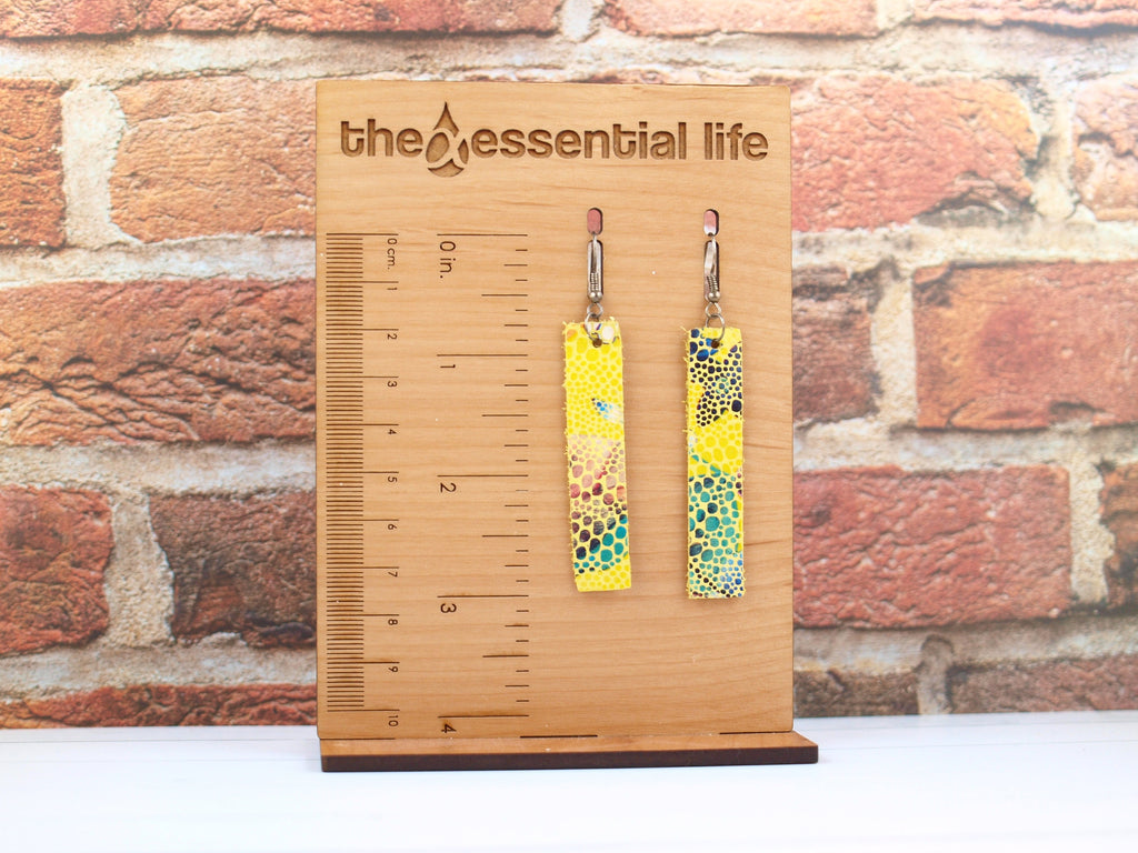 Yellow Flower Earrings, Yellow Leather Earrings, Floral Jewelry Earrings, Boho Jewelry Earrings, Floral Gifts for Her