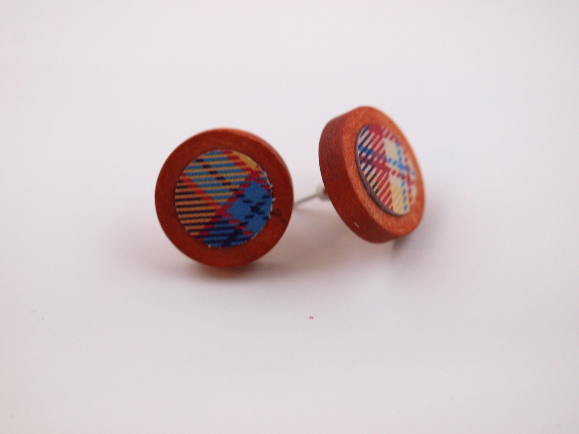 Fall Plaid Earring, Fall Stud Earrings, Autumn Jewelry, Tartan Jewelry, Fall Gifts for Her, Autumn Gift Woman