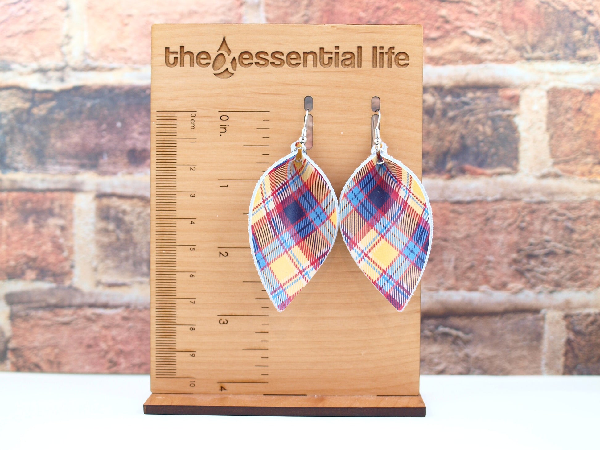 Fall Plaid Earring, Fall Stud Earrings, Autumn Jewelry, Tartan Jewelry, Fall Gifts for Her, Autumn Gift Woman