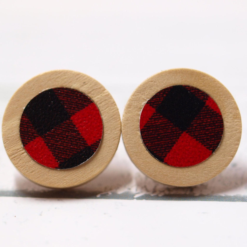 Buffalo Plaid Christmas Earrings, Buffalo Plaid Jewelry, Lumberjack Earrings, Gingham Earrings, Lumberjack Gifts for Women