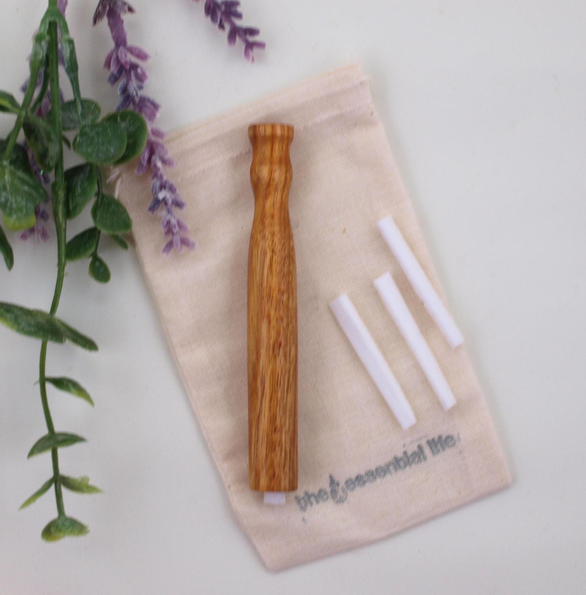 Essential Oil Inhaler, Canary Wood, Self Care Essentials, Wooden Pipe, Nasal Oil Diffuser, Aromatherapy Inhaler, Christmas Gift for Dad