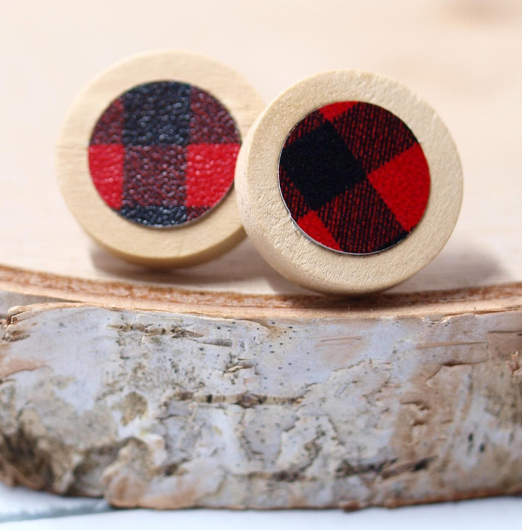 Buffalo Plaid Christmas Earrings, Buffalo Plaid Jewelry, Lumberjack Earrings, Gingham Earrings, Lumberjack Gifts for Women